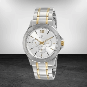 Titan Workwear Silver Dial Quartz Multifunction Stainless Steel Strap watch for Men