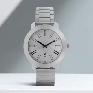 Fastrack Analog Silver Dial Silver Stainless Steel Strap Men's Watch