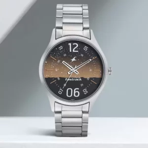 Fastrack Space Rover Dial Silver Steel Strap Analog Wrist Watch for Men