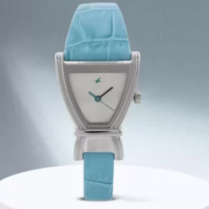 Fastrack Analog White Dial Turquoise Blue Leather Women's watch