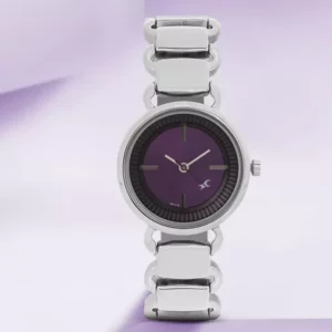 Fastrack Analog  Watch for Women, Purple Dial Silver Stainless Steel Strap