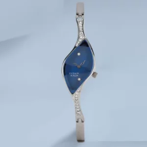 Titan Raga Analog Watch for Women, Blue Dial Silver Steel Strap