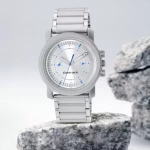 Fastrack Silver Dial Silver Stainless Steel Strap Analog Men's Watch