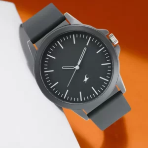 Fastrack Quartz Analog Black Dial Silicone Strap Watch for Unisex