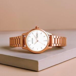Titan Women's Lagan Watch: Rose Gold Accents & Refined Elegance