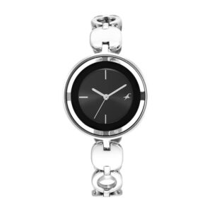 Fastrack Glitch Quartz Analog Silver Dial Metal Strap Watch