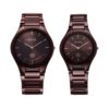 Titan Edge Pair Maroon Dial Analog Ceramic Strap watch for Couple